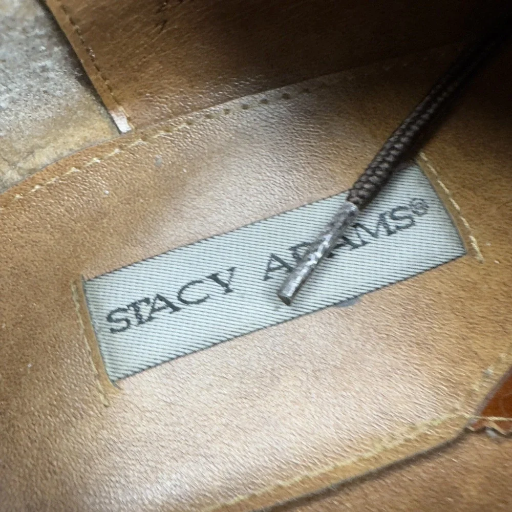 Stacy Adams Cognac Alligator/Ostrich Print Leather Loafers Sz 10